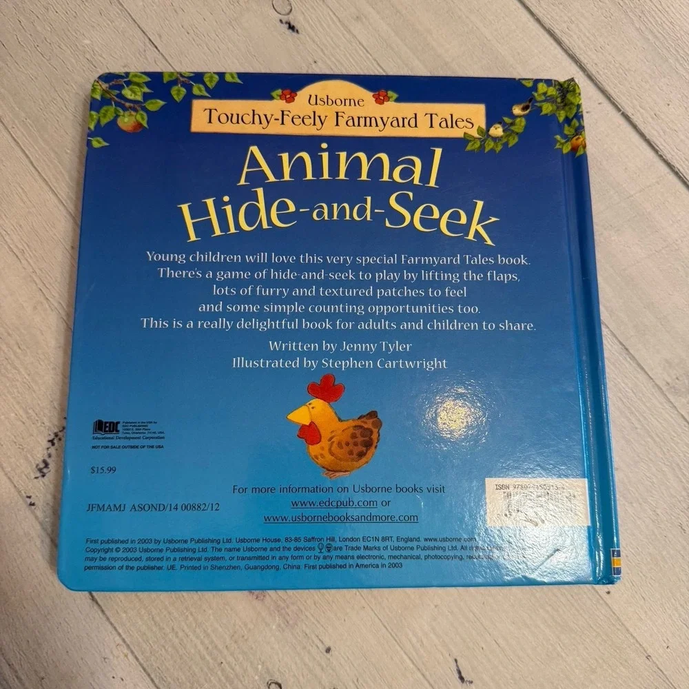 Usborne‎ Animal Hide-and-Seek Touchy-Feely Farmyard Tales Lift Flap Book